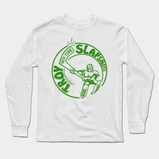 Defunct Troy Slapshots New York Hockey Team Long Sleeve T-Shirt